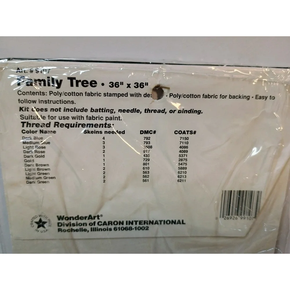 Vtg WonderArt Family Tree Mini Quilt Kit 36x36 Pattern Only‎ 9107 Circle of Love